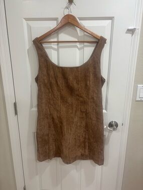Altar'd State Brown Faux Suede Mini Dress